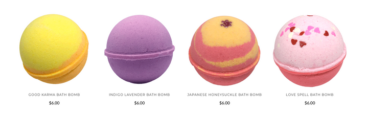 colourful bath bombs made by Planet Yum Australia