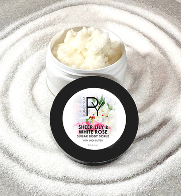 Sheer Lily & White Rose Exfoliating Sugar Body Scrub with Shea Butter