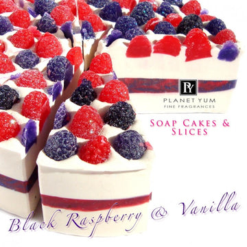 Black Raspberry & Vanilla Soap Cake Slice