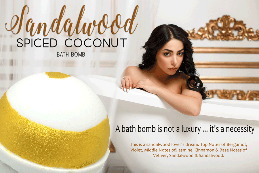 Sandalwood & Spiced Coconut Bath Bomb by Planet Yum