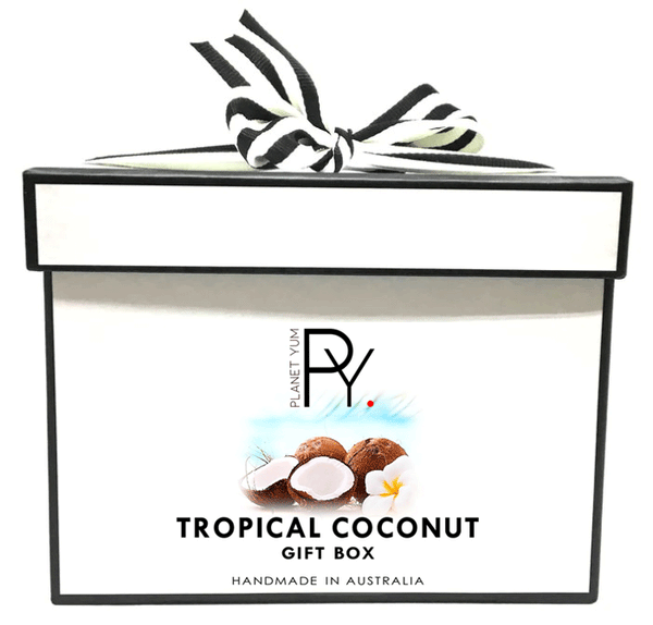 Tropical Coconut Custom Gift Box Packaged with style by Yum YUM