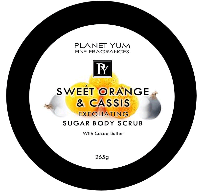 Sweet Orange & Cassis Exfoliating Sugar Body Scrub with Shea Butter